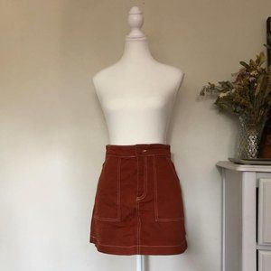 Zara rust/burnt orange denim skirt